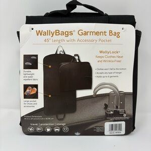 WallyBags Black Garment Bag with Accessory Pocket 45” X 24”